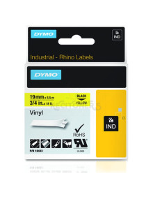 Papeleria 18433 DYMO - DYMO CINTA DE ETIQUETAS INDUSTRIAL ADHESIVA ID1-19 - NEGRO SOBRE AMARILLO - 19MMX5´5M - NYLON FLEXIBLE