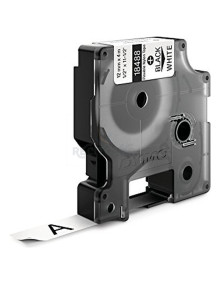 Papeleria 18488 DYMO - DYMO CINTA DE ETIQUETAS INDUSTRIAL ADHESIVA ID1-12 - NEGRO SOBRE BLANCO - 12MMX3´5M - NYLON FLEXIBLE