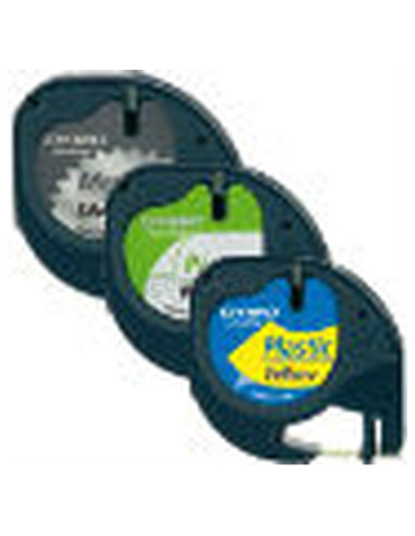 Papeleria S0721800 DYMO - DYMO Cinta LT PACK 3UDS 12mmx4mt -Negro/Blanco Papel + Negro/Blanco Plástico + Negro/Plata metalizada