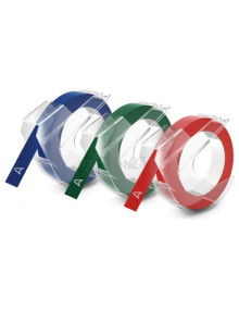 Papeleria S0847750 DYMO - DYMO Cinta RELIEVE 9mm X 3mt para rotuladora Omega/junior color Azul/Negro/Rojo blister 3 unidades