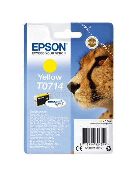 Cartucho de tinta C13T07144022 EPSON - Epson Stylus D-78/92/120 Cartucho Amarillo (Radiofrecuencia + acoustic magnetic)