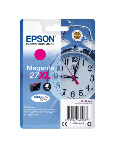 Cartucho de tinta C13T27134022 EPSON - Epson WorkForce WF-3000 y WF-7000 Cartucho Magenta de Alta Capacidad nº27XL (etiqueta RF)