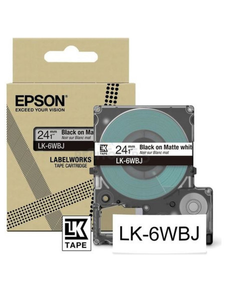 Cartucho de tinta C53S672064 EPSON - EPSON Cartucho de etiquetas Matte Tape White/Black 24mm(8m) LK-6WBJ
