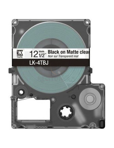 Cartucho de tinta C53S672065 EPSON - EPSON Cartucho de etiquetas Matte Tape Clear/Black 12mm(8m) LK-4TBJ