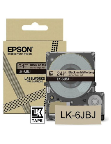 Cartucho de tinta C53S672092 EPSON - EPSON Cartucho de etiquetas Matte Tape Beige/Black 24mm(8m) LK-6JBJ