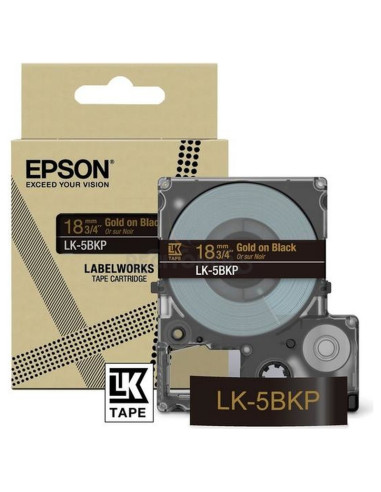 Cartucho de tinta C53S672095 EPSON - EPSON Cartucho de etiquetas Metallic Tape Black/Gold 18mm(9m) LK-5BKP