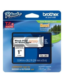 BROTHER Cinta laminada blanco/negro 24mm (Sin Blister) 2