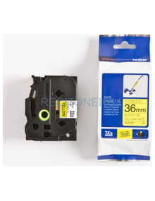 BROTHER Cinta laminada Amarillo / negro (Flexibles) 36mm