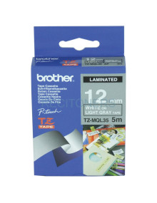 BROTHER CINTA ROTULADORA LAMINADA MATE TEXTO BLANCO SOBRE GRIS CLARO - 12MMX5M