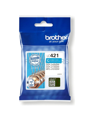 Cartucho de tinta LC421C BROTHER - BROTHER Cartucho de tinta cian LC421C para DCP-J1050DW / DCP-J1140DW / MFC-J1010DW