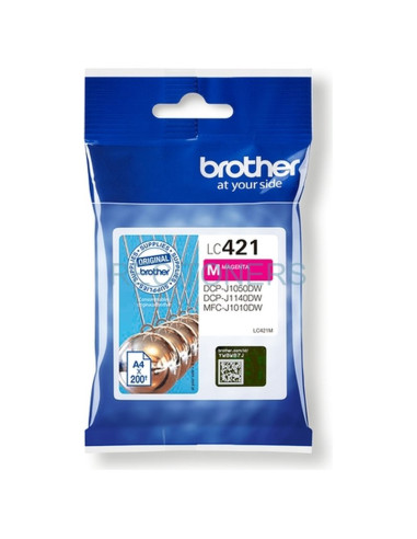 Cartucho de tinta LC421M BROTHER - BROTHER Cartucho de tinta magenta LC421M para DCP-J1050DW / DCP-J1140DW / MFC-J1010DW