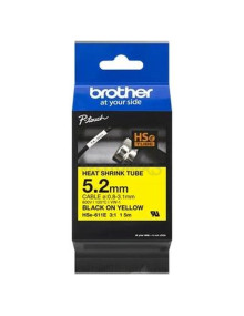 Papeleria HSE611E BROTHER - BROTHER CINTA TERMORRECTRÁCTIL TEXTO NEGRO SOBRE AMARILLO 5,2MMX1,5M