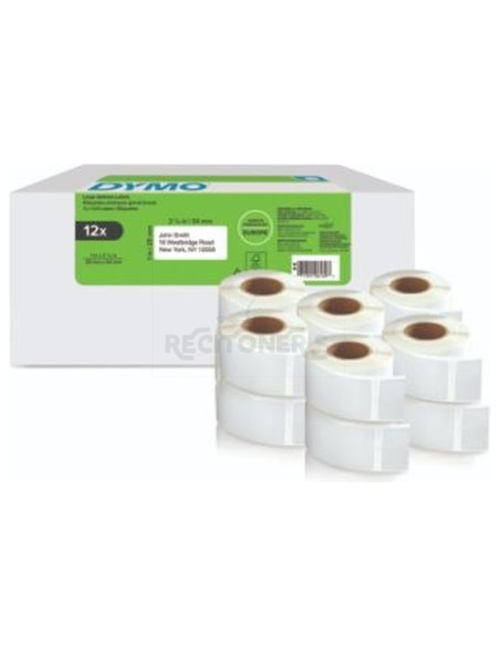 Papeleria 2177563 DYMO - DYMO ETIQUETAS TRANSFERENCIA TÉRMICA LW - 25X54MM - MULTIPACK DE 12 ROLLOS (500 ETIQUETAS POR ROLLO)