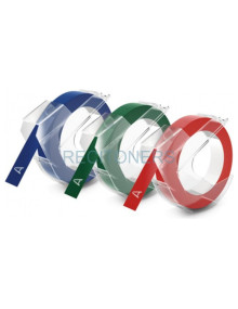 Toner S0847750 DYMO - DYMO Cinta RELIEVE 9mm X 3mt para rotuladora Omega/junior color Azul/Negro/Rojo blister 3 unidades