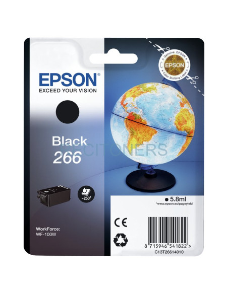 Cartucho de tinta C13T26614020 EPSON - EPSON Singlepack Black 266 ink cartridge with RF