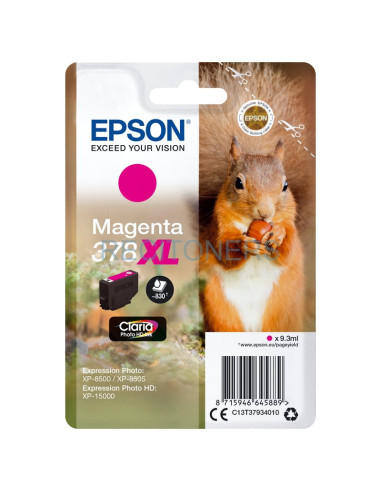 EPSON Singlepack Magenta 378XL Claria Photo HD Ink con RF