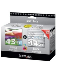 Cartucho de tinta 80D2966 LEXMARK - LEXMARK X9350 Cartucho color nº43 PLUS + negro nº44 2