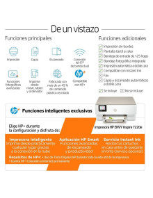 HP ENVY IMPRESORA MULTIFUNCION INSPIRE 7220E, COLOR, IMPRESORA PARA HOGAR, IMPRESION, COPIA, ESCANER, CONEXION INALAMBRICA COMPA