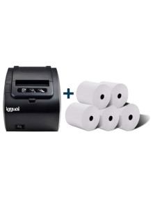 IGGUAL KIT IMPRESORA TERMICA TP8002 + 5 ROLLOS