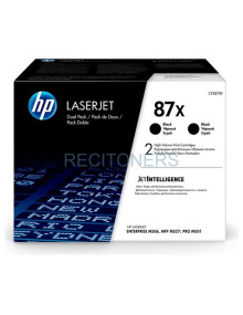 Toner CF287XD HP - HP LaserJet Enterprise M506dn/M527 Pack 2 Toner Negro 87X Alta capacidad 18.000 paginas