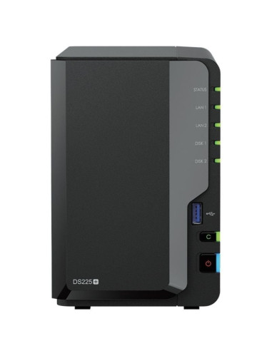 Disco SYNOLOGY SYN-NAS DS225 PLUS - NAS Synology Diskstation DS225+/ 2 Bahias 3.5'- 2.5'/ 2GB DDR4/ Formato Torre