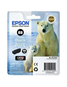 EPSON TINTA NEGRO FHOTO CLARIA PREMIUM XP 510 520 600 605 610 615 620 625 700 710 720 800 810 820 - 26XL ALTA CAPACIDAD