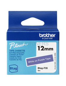 Papeleria BROTH4977766836296 BROTHER - BROTHER CINTA DOMÉSTICA BTAG BLANCO SOBRE MORADO - PTN10, PTN20, PTN25BT - 12MMX4M