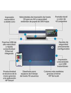 HP Color LaserJet Pro LaserJet Pro 4302fdn Multifunction Color Impresora, Solo Ethernet Fotocopiado
