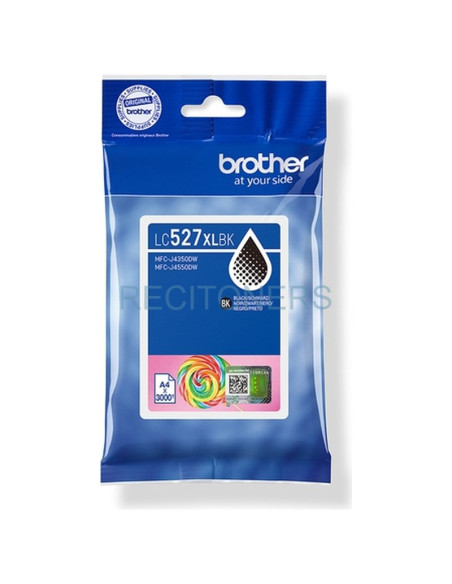 Cartucho de tinta LC527XLBK BROTHER - BROTHER Cartucho de tinta negro de larga duracion LC527XLBK 3.000 paginas