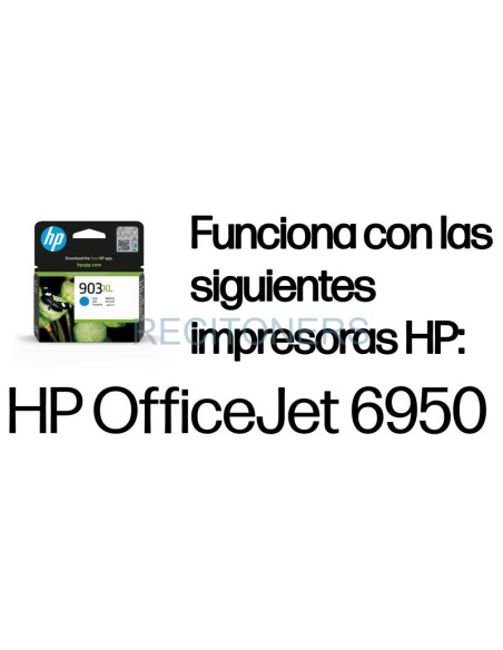 Cartucho de tinta T6M03AELS1 HP - HP Cartucho de tinta Original 903XL cian de alto rendimiento