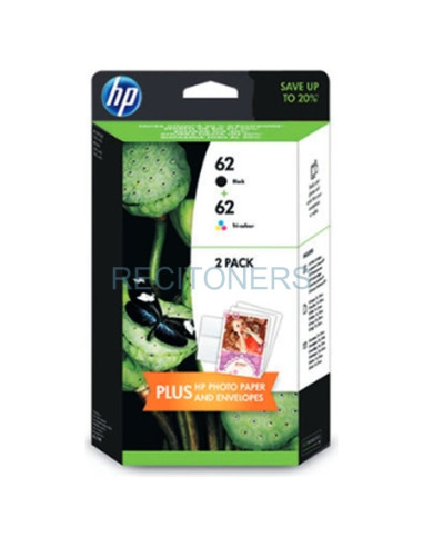 HP 62 CARTUCHO DE TINTA HP62 NEGRO - TRICOLOR (N9J71AE)