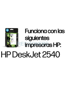 HP Pack de ahorro de 2 cartuchos de tinta original 301 negro/Tri-color