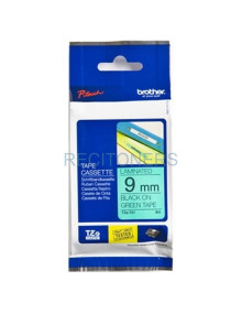 Papeleria TZe721 BROTHER - BROTHER CINTA ROTULADORA LAMINADA TEXTO NEGRO SOBRE VERDE -9MMX8M