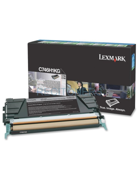Cartucho de tinta C746H1KG LEXMARK - LEXMARK C746, C748 Cartucho de toner negro Alto Rendimiento Retornable