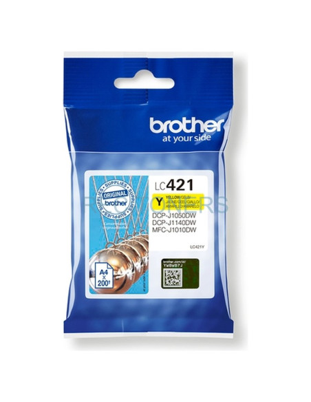 BROTHER Cartucho de tinta amarillo LC421Y para DCP-J1050DW / DCP-J1140DW / MFC-J1010DW