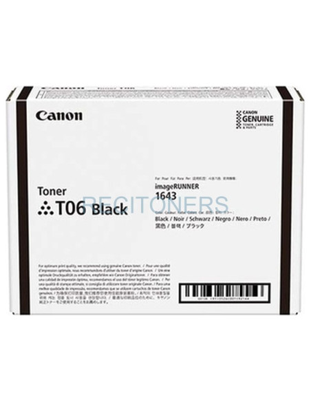 CANON Toner negro T06 para Ir 1643i 1643iF 1643Ip SENSYS X 1643P 3526C002