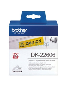 Papeleria DK22606 BROTHER - BROTHER Rollo de Pelicula Plastica Continua Amarilla de 62mm x 15,24m