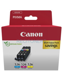 CANON TINTA ECOPACK TRICOLOR C/M/Y PIXMA IP4850/4950 - IX6550 - MG5150/5250/5350/6150/6250 - MX895 - CLI526 (PACK 3 COLORES)
