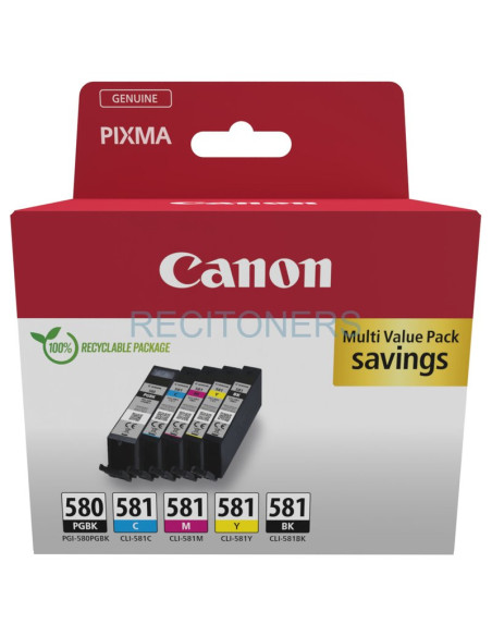 CANON Cartucho Pack 5 Colores PGI580BK / CLI581CMYK MULTI ECOPACK - SEC (con alarma)