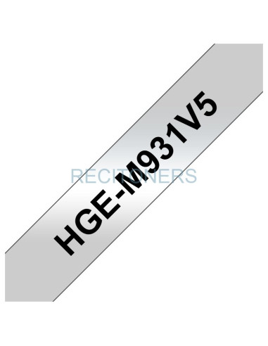 Papeleria HGEM951V5 BROTHER - CINTA ALTA CALIDAD.TEXTO NEGRO SOBRE FONDO PLATEADO CAJA DE5 UND 24MM X 8M
