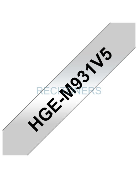 Papeleria HGEM951V5 BROTHER - CINTA ALTA CALIDAD.TEXTO NEGRO SOBRE FONDO PLATEADO CAJA DE5 UND 24MM X 8M