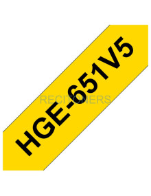 Toner HGE651V5 BROTHER - CINTA DE ALTA CALIDAD.TEXTO NEGRO SOBRE FONDOAMARILLO CAJA DE 5 UND 24MM X 8M