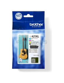 Cartucho de tinta LC421XLVAL BROTHER - BROTHER Pack de 4 cartuchos de tinta negro, cian, magenta y amarillo LC421XLVAL para DCP-