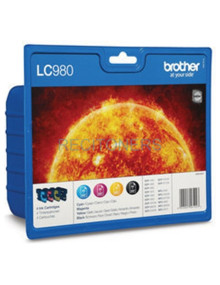 Cartucho de tinta LC980VALBP BROTHER - BROTHER TINTA BK/C/M/Y DCP-145C/165C/195C/197C/375CW - MFC-250C/255CW/290C/295CN - PACK 4