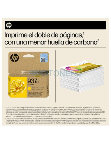 HP Cartucho de Tinta Original EvoMore 937e amarilla Amarillo