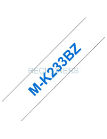 Papeleria MK233BZ BROTHER - CINTA NO LAMINADA. TEXTO AZUL SOBRE FONDOBLANCO 12MM X 8M MK-233BZ