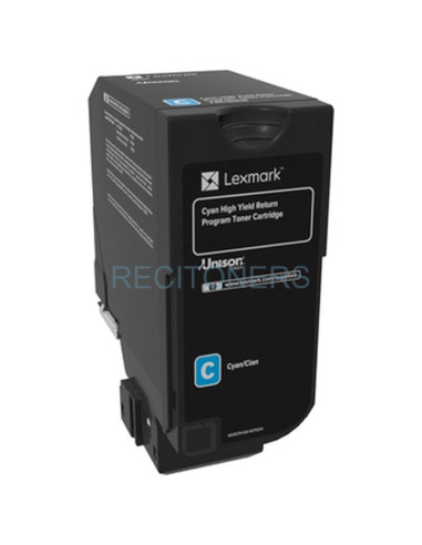 TÓNER CIAN LEXMARK 74C2HC0 RETORNABLE (12000 PAG)