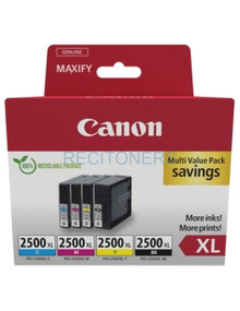 CANON Pack 4 Cartuchos PGI-2500XL Maxify iB4050 MB5050 MB5350 Alta capacidad Pack-4 colores ECOPACK