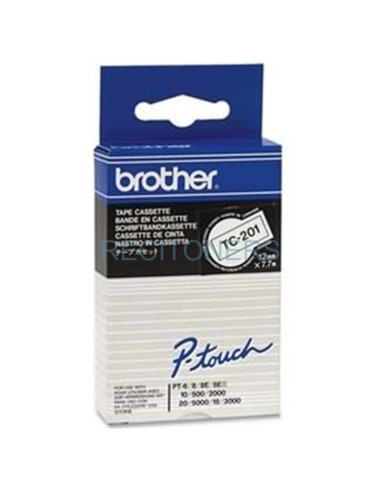 BROTHER CINTA ROTULADORA LAMINADA BLANCO/NEGRO 7,7M 12MM P-TOUCH/500/8E/2000/3000/5000