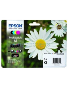 Cartucho de tinta C13T18064012 EPSON - EPSON CARTUCHO NEGRO/TRICOLOR 18 CLARIA HOME PACK 4 EXPRESSION HOME XP-/102/205/305/405